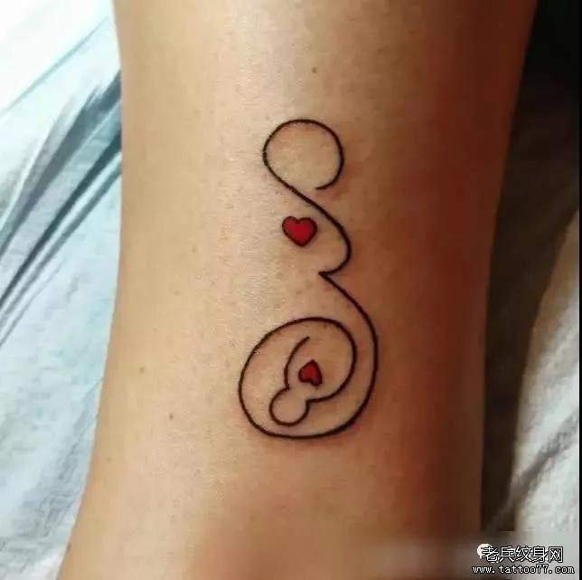 手臂音符小清新纹身图案