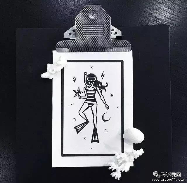 图腾女郎纹身图案