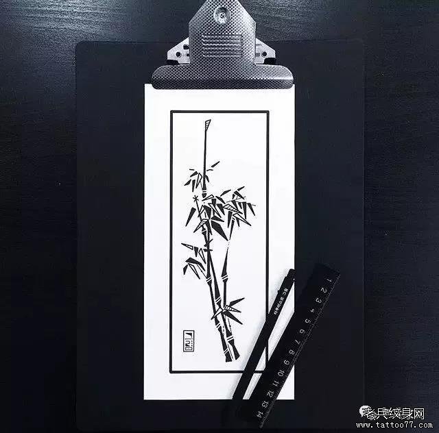 手臂竹子纹身图案