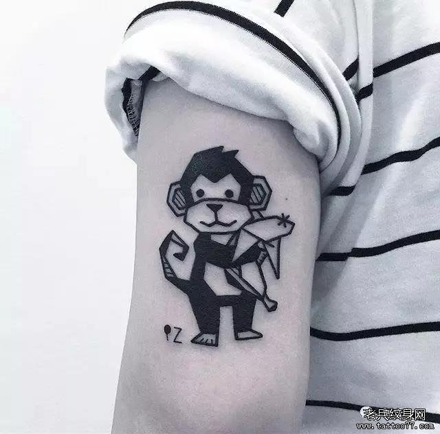 手臂猴子纹身图案