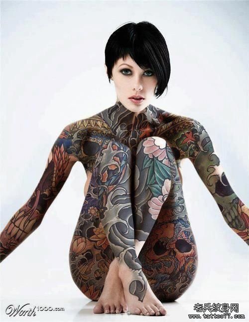 欧美花臂tattoo girl美女图片