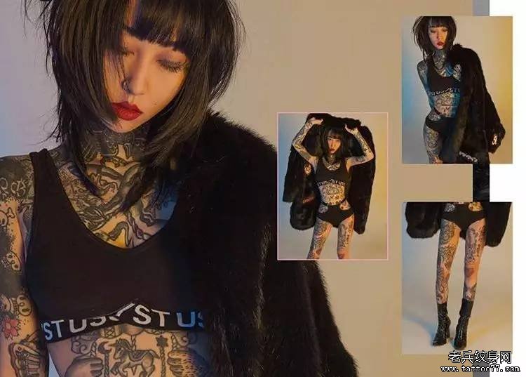 武汉纹身店推荐一款女性个性性感纹身图案