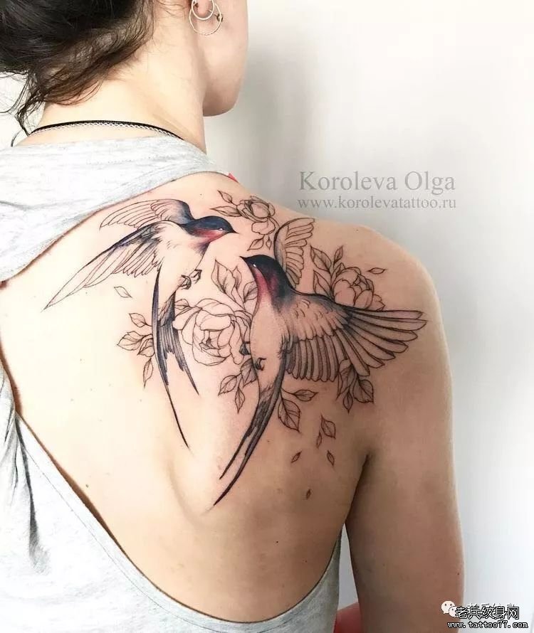 彩色花臂女孩纹身图案由武汉纹身店推荐
