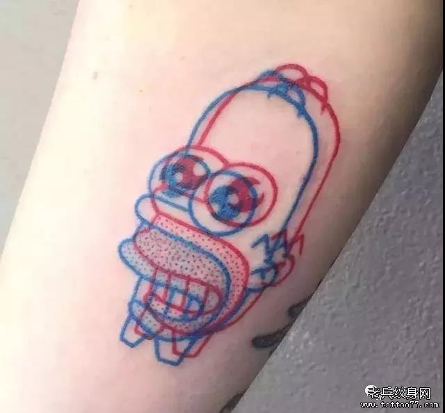手臂小清新点刺卡通纹身图案