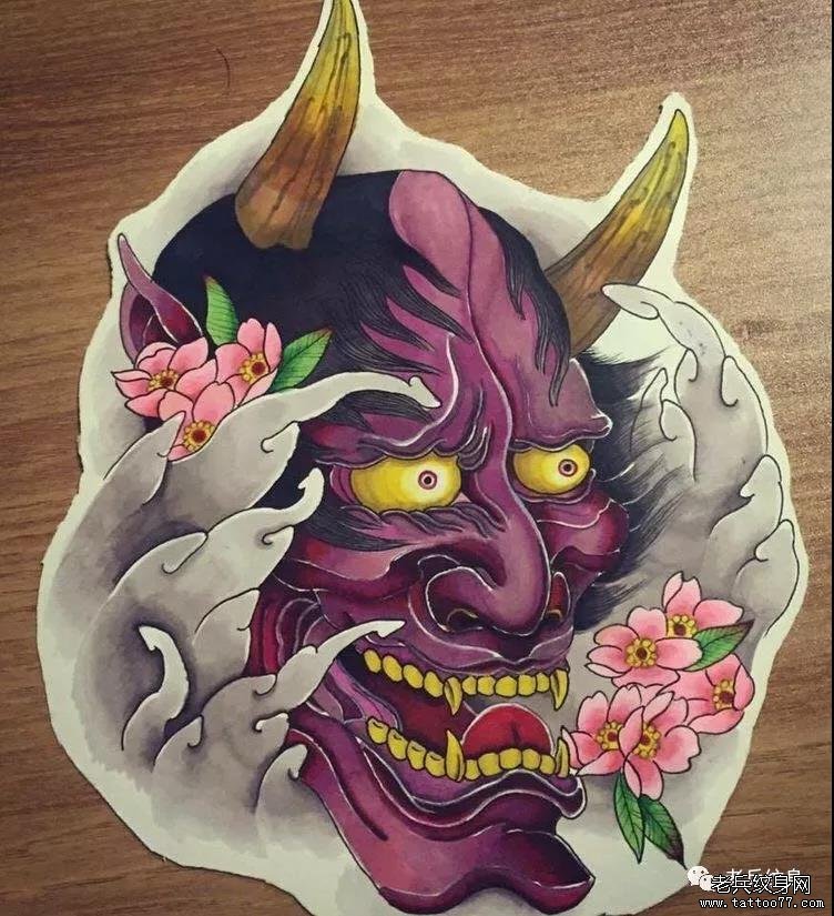 日式传统小般若纹身图案