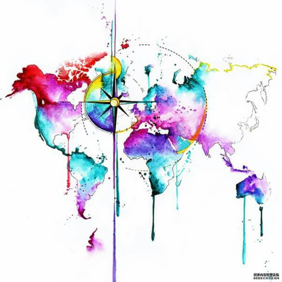 色彩地图纹身图案