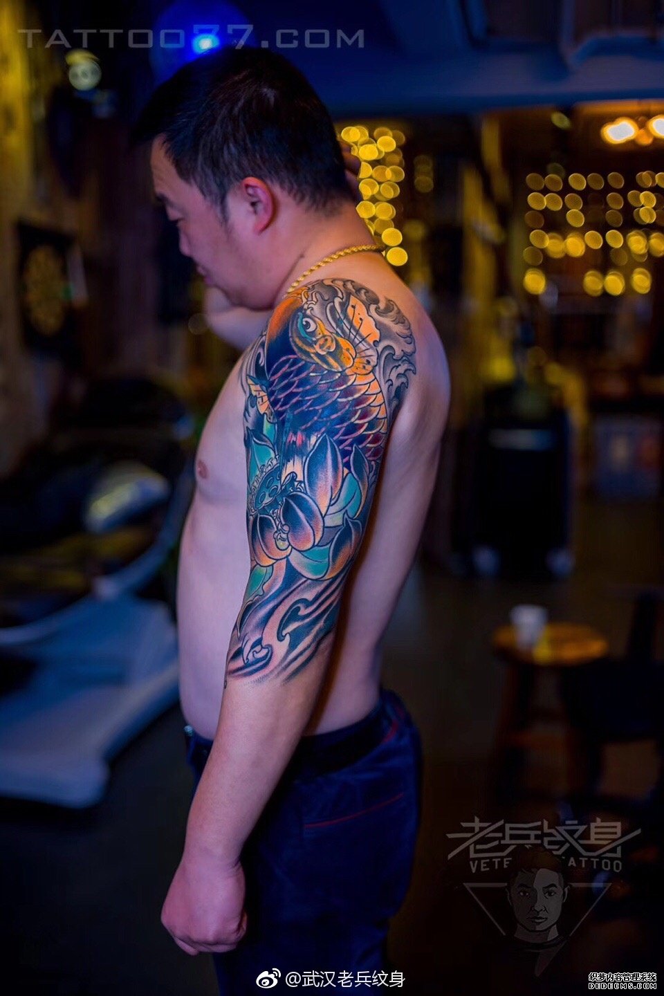 色彩鲤鱼手臂tattoo作品