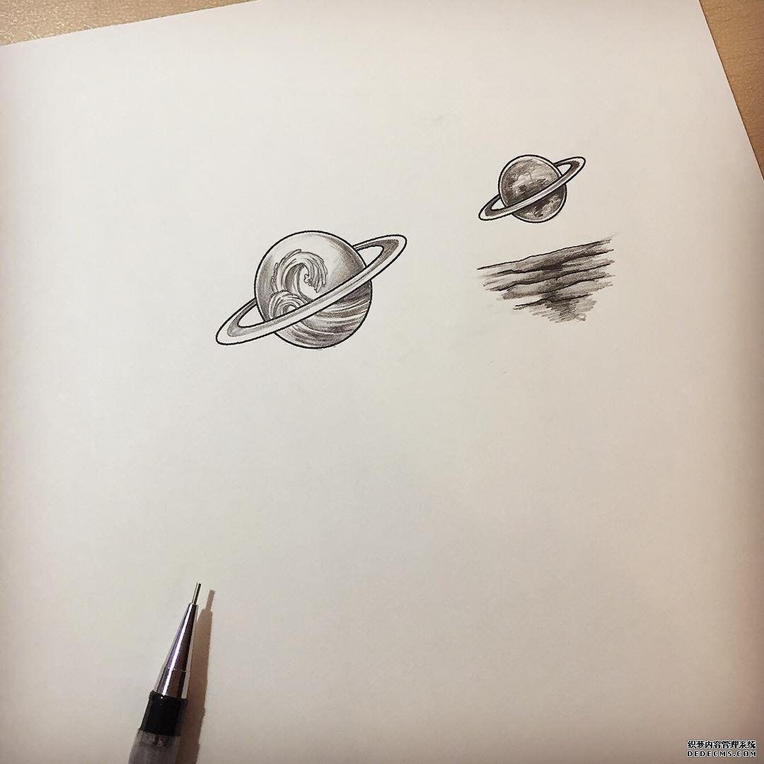 黑灰星球纹身手稿
