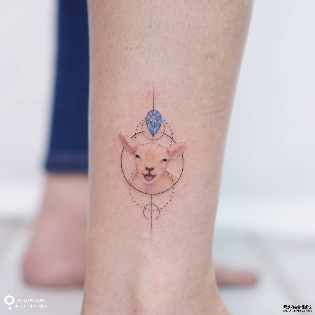 小腿小羊纹身