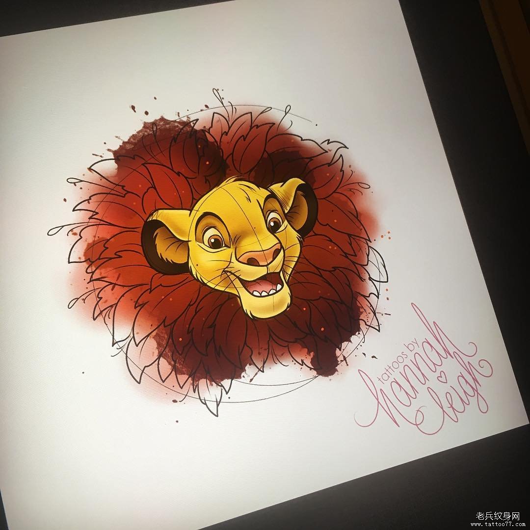 色彩狮子王纹身