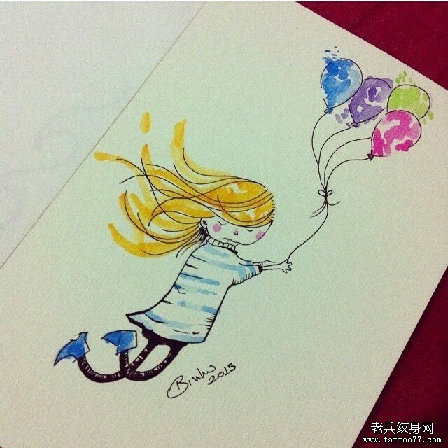 水彩卡通人物