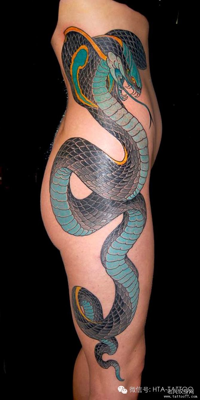 色彩蛇纹身图案
