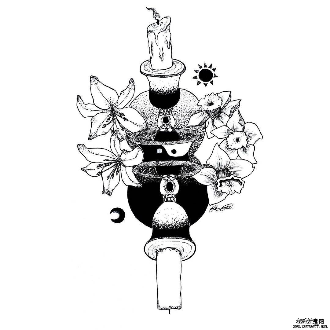 小清新插画手稿纹身图案