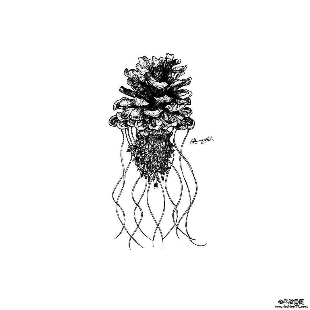 小清新黑白插画手稿
