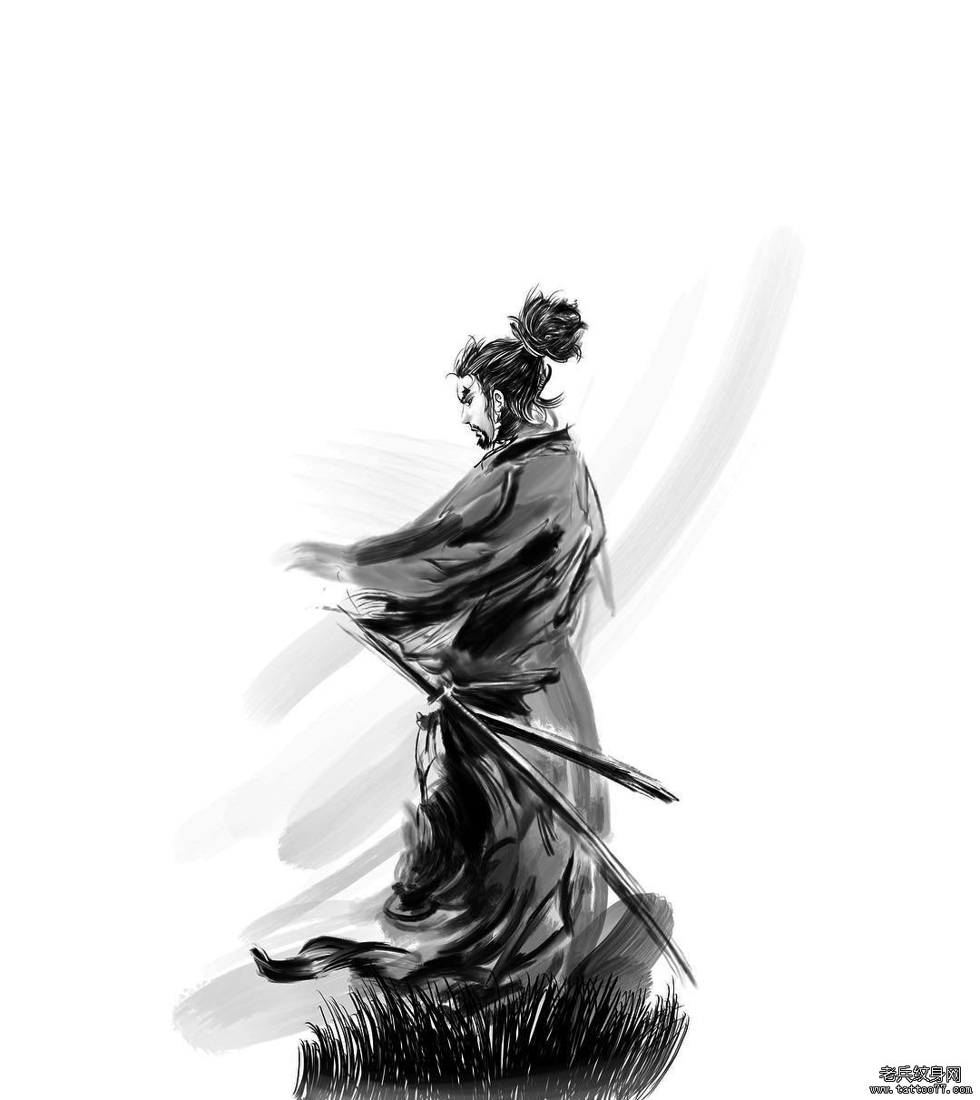 武士纹身手稿