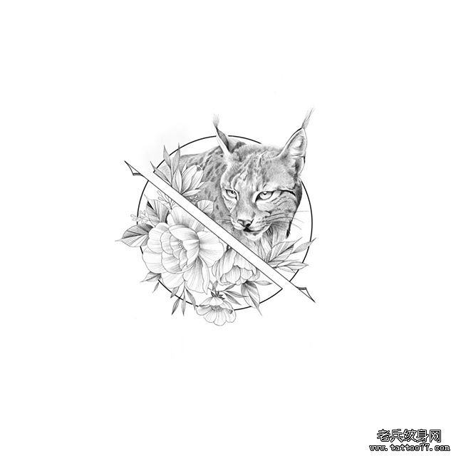 小清新狐狸纹身手稿