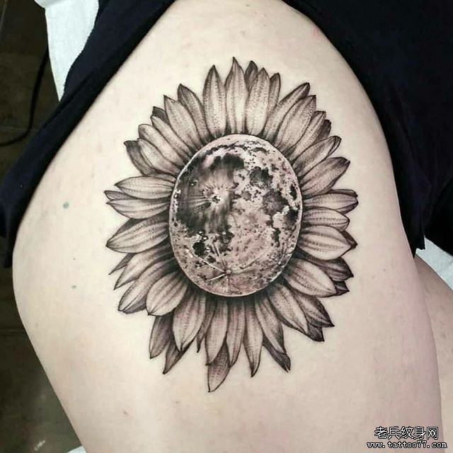 小清新向日葵纹身图案