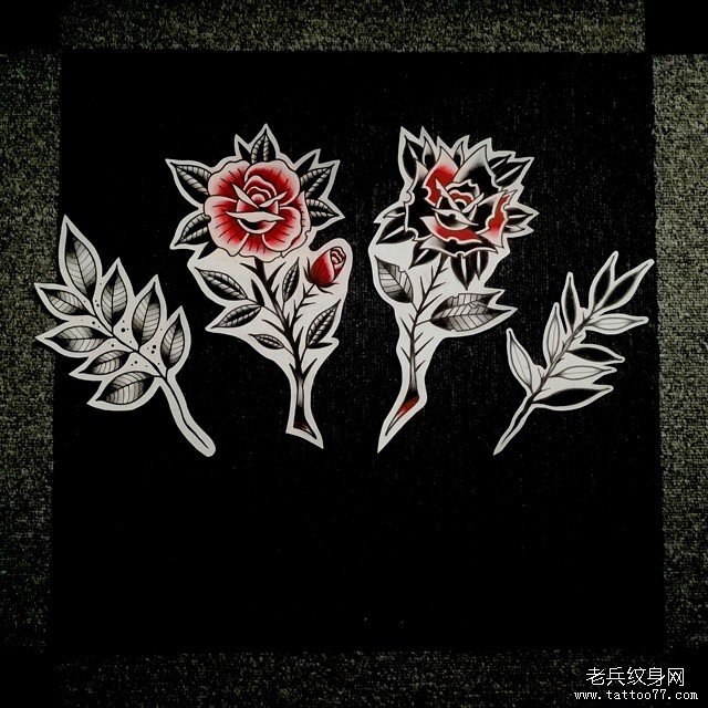 色彩玫瑰花手稿
