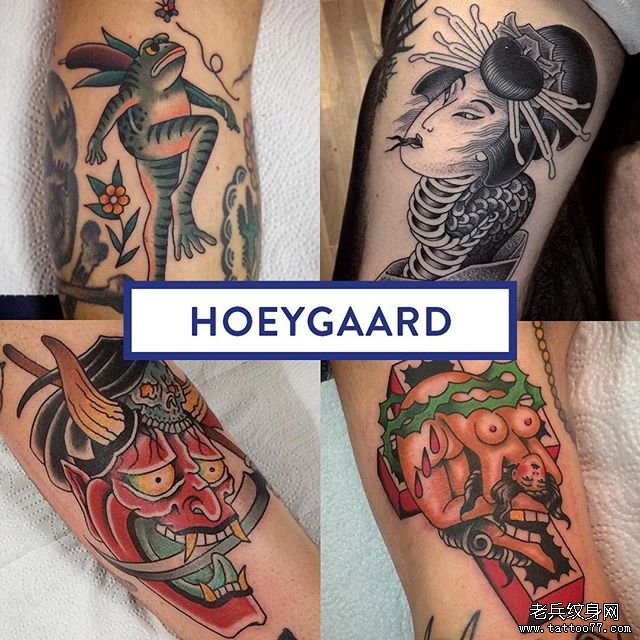 色彩般若青蛙艺妓tattoo图案