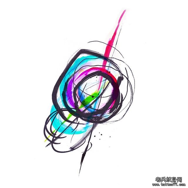 泼墨纹身手稿