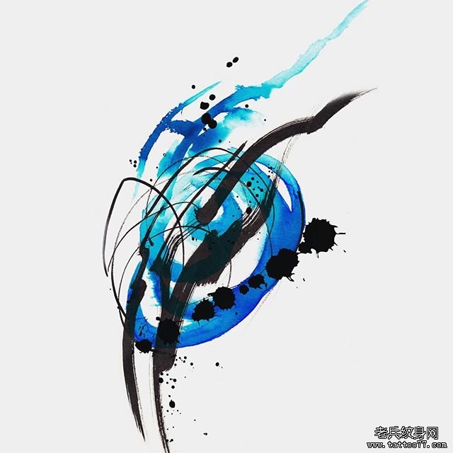 泼墨纹身手稿