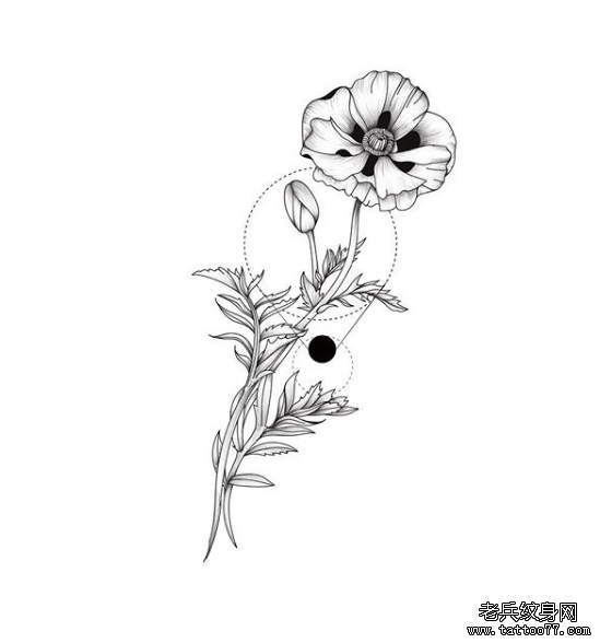 小清新花朵纹身手稿