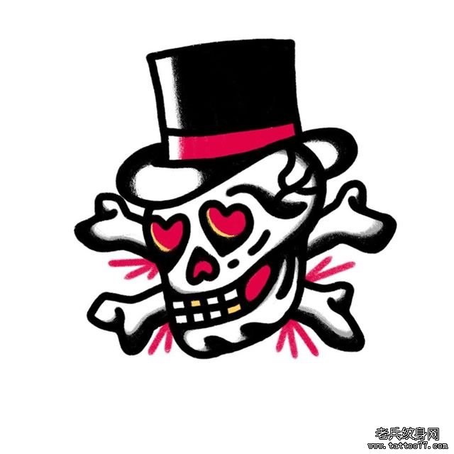 school骷髅纹身手稿
