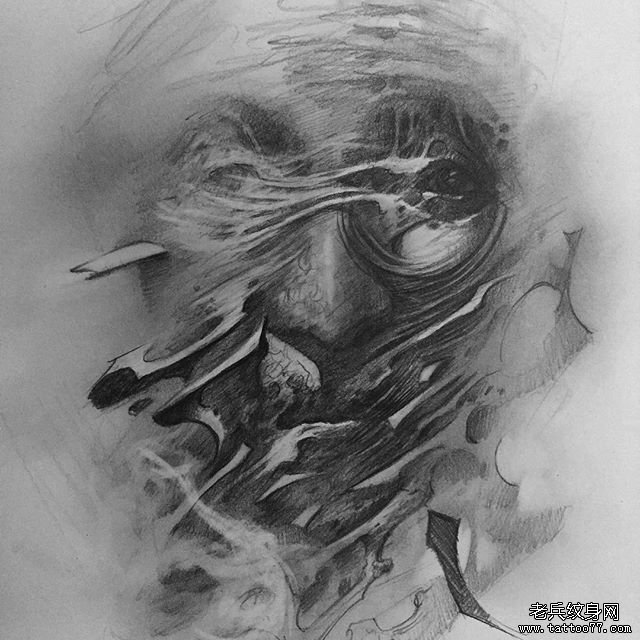 肖像纹身手稿图片