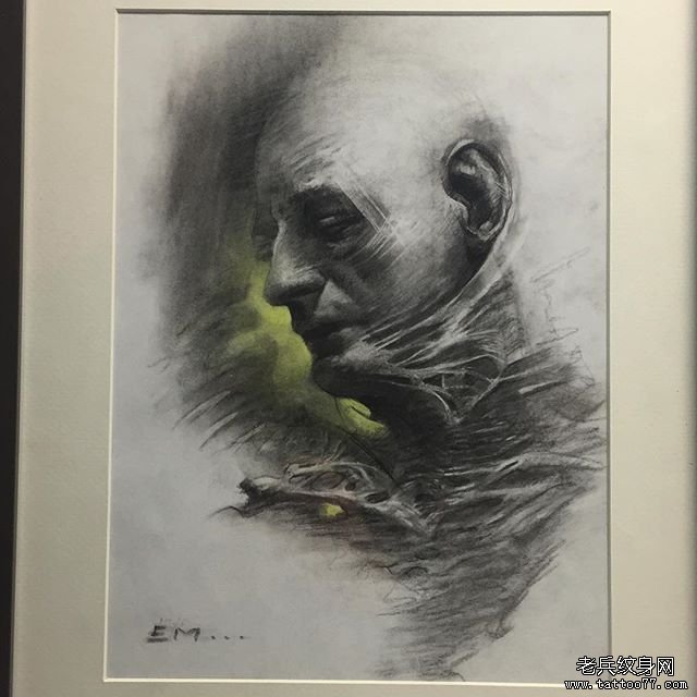肖像纹身手稿图片