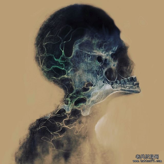 骷髅纹身手稿图片