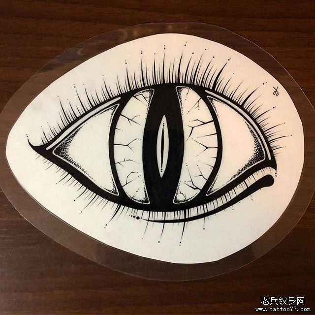 个性简笔暗黑眼睛纹身手稿