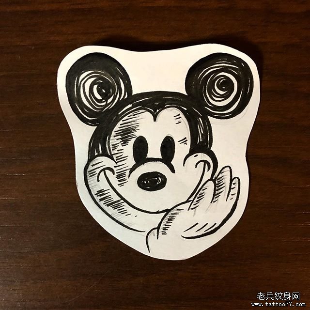 个性简笔米老鼠纹身手稿