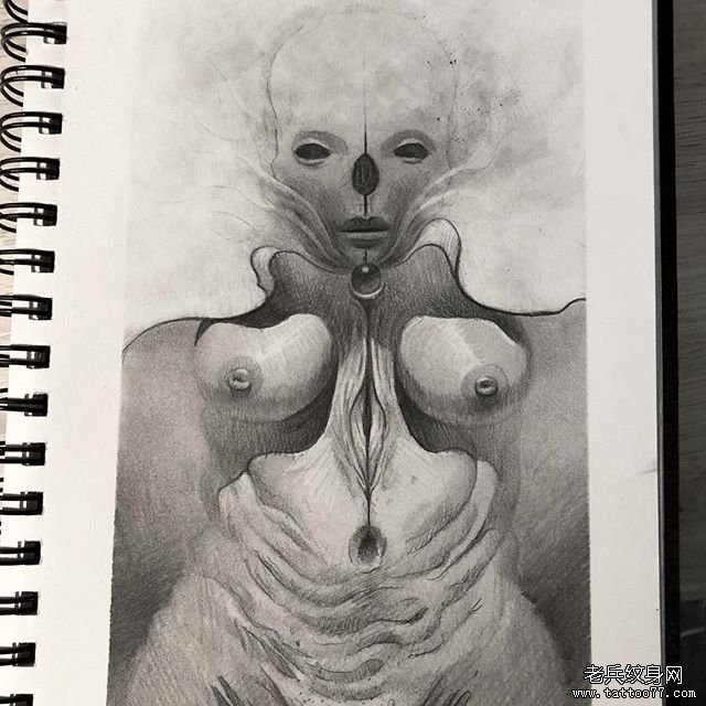 人体纹身手稿图片
