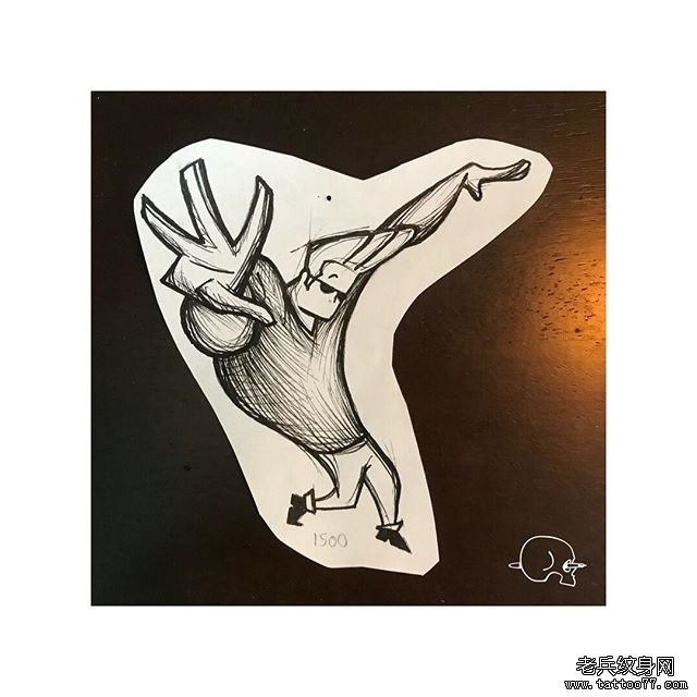 卡通人物纹身手稿