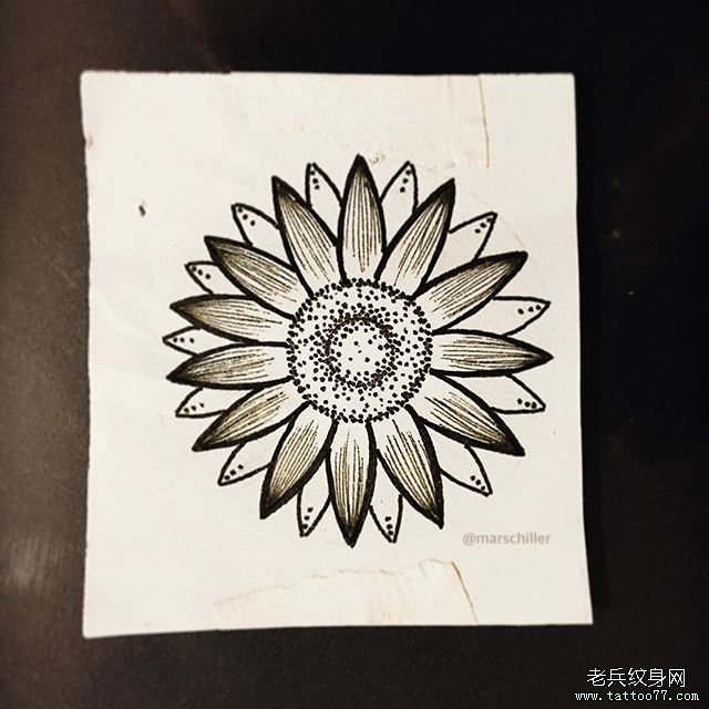 几何点刺花纹身手稿