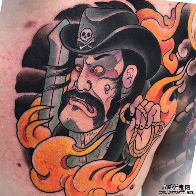 彩色个性男人纹身图案