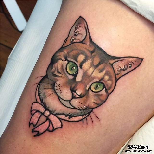 色彩猫咪纹身图案