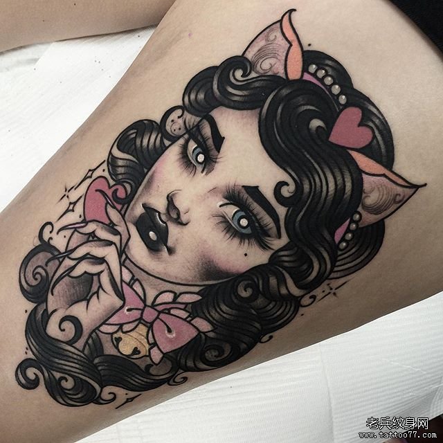 色彩美女纹身图案