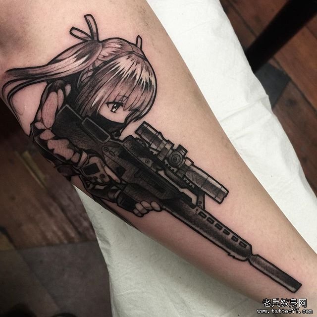 卡通少女纹身图案