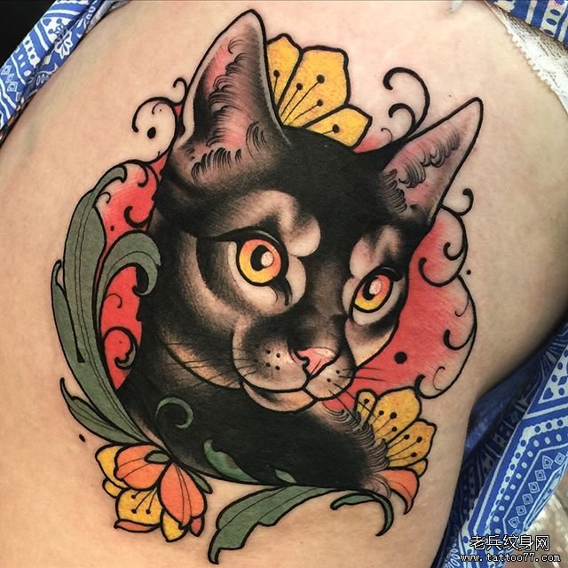 色彩猫咪纹身图案