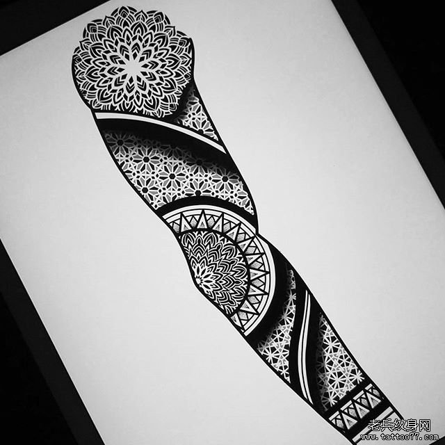 图腾梵花文身手稿