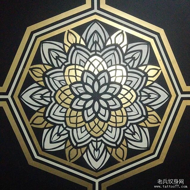 线条梵花文身手稿