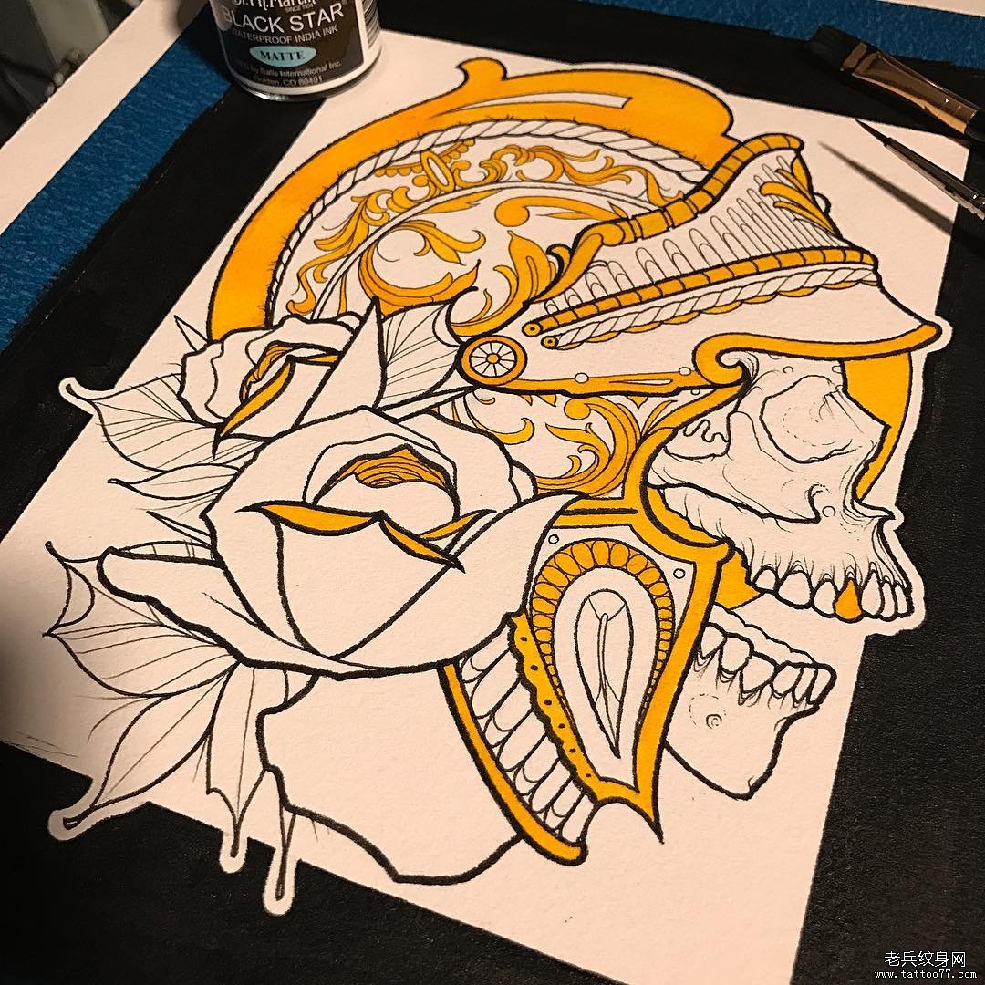 个性骷髅线稿