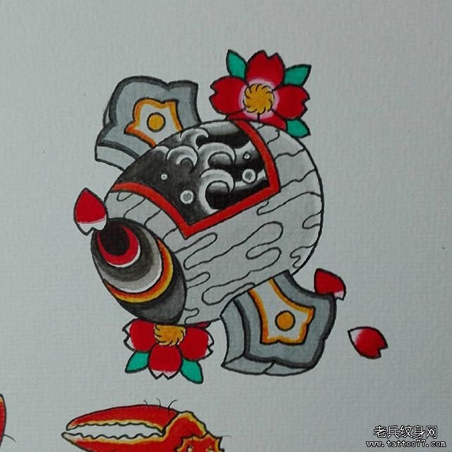 色彩福锤纹身手稿