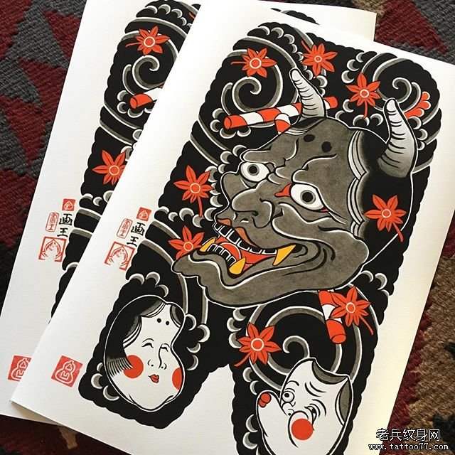 日式般若文身图案