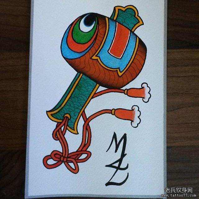 日式色彩福锤纹身