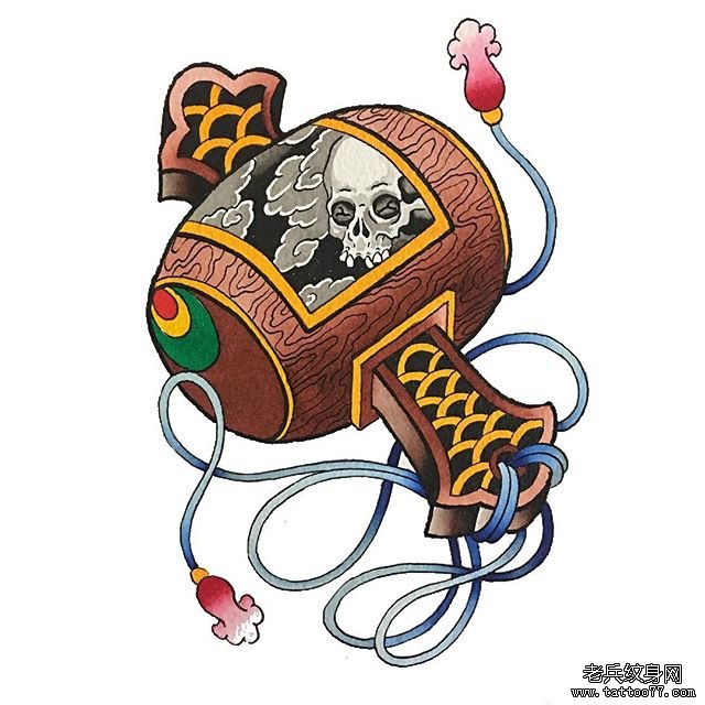 色彩福锤纹身图案