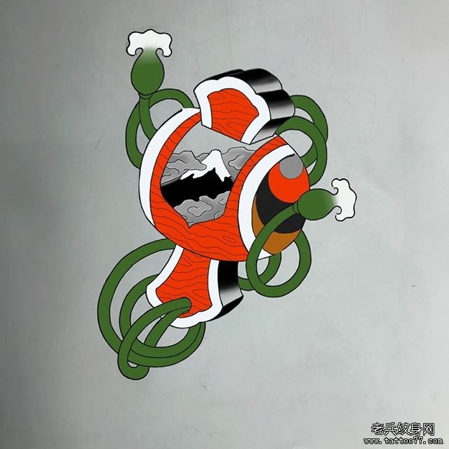 日式色彩福锤纹身