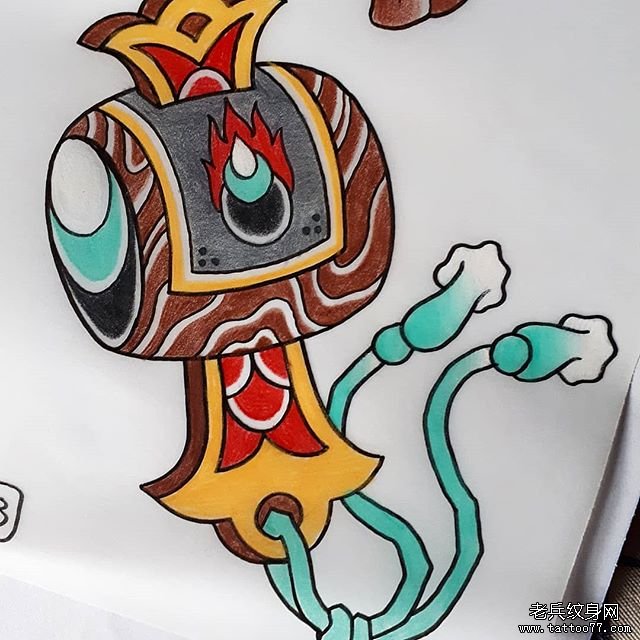 色彩福锤纹身手稿