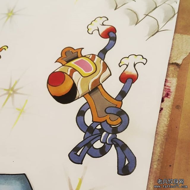 色彩福锤纹身手稿